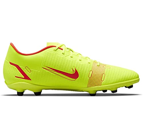 Nike Vapor 14 Club FG/MG, Soccer Shoe Unisex Adulto, Volt/Bright Crimson, 40 EU