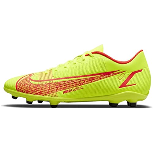 Nike Vapor 14 Club FG/MG, Soccer Shoe Unisex Adulto, Volt/Bright Crimson, 40 EU