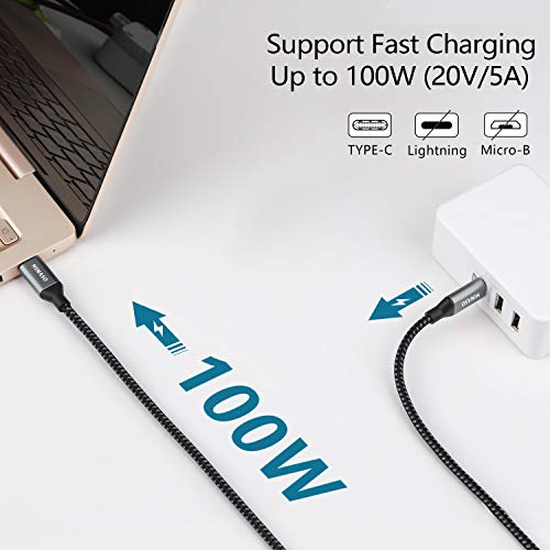 NIMASO USB C a USB C Cable 1M,Cable Tipo C de Carga Rápida 100W 20V/5A PD con E-Mark Chip y Cable de Datos para MacBook,MacBook Pro,iPad Pro 2021/2018,MacBook Air 2020,ChromeBook Pixel,Galaxy S20/S10