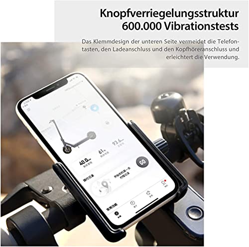 Ninebot Segway Soporte de teléfono móvil para bicicleta, antivibración, ajustable, universal, para smartphone de 4,7 a 6,5 pulgadas, soporte para teléfono móvil