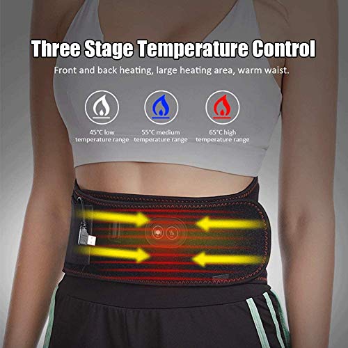 Nlight Cinturón De Calor con Banda De Compresión,Térmica Eléctrica para Cinturon,Lumbar Electrico Cinturon,Alivio del Dolor De Espalda Baja, Abdominal,Calambres Estomacales,Artrítico