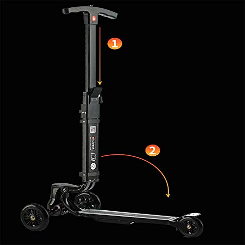 NO BRAND Maleta Ligera Grande Adulto Carga eléctrica Pieza for Equipaje Caja de la Carretilla portátil Scooter eléctrico Adecuado for los Adolescentes (Color : Negro, tamaño : 56×36×25CM)