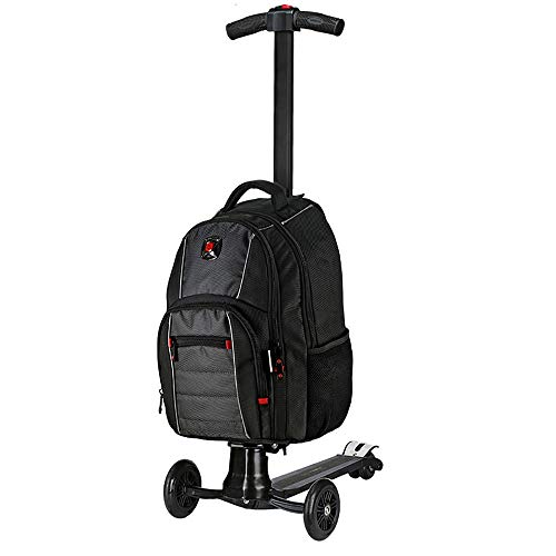 NO BRAND Maleta Ligera Grande Adulto Carga eléctrica Pieza for Equipaje Caja de la Carretilla portátil Scooter eléctrico Adecuado for los Adolescentes (Color : Negro, tamaño : 56×36×25CM)