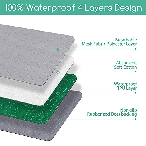 Nobleza - Empapadores para Perros Pequeños, Almohadillas de Entrenamiento Lavables para Mascotas, Reutilizable Absorbente Cojín Antideslizante Pet Pee Pad Paquete de 3 (60 * 45cm), Gris