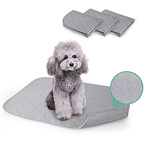 Nobleza - Empapadores para Perros Pequeños, Almohadillas de Entrenamiento Lavables para Mascotas, Reutilizable Absorbente Cojín Antideslizante Pet Pee Pad Paquete de 3 (60 * 45cm), Gris