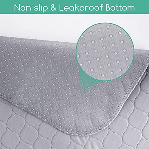 Nobleza - Empapadores para Perros Pequeños, Almohadillas de Entrenamiento Lavables para Mascotas, Reutilizable Absorbente Cojín Antideslizante Pet Pee Pad Paquete de 3 (60 * 45cm), Gris