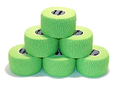 NOSECOND 6 x Pack Tape Premium de algodón elástico Adhesivo de 38mm x 4.5m (Verde)