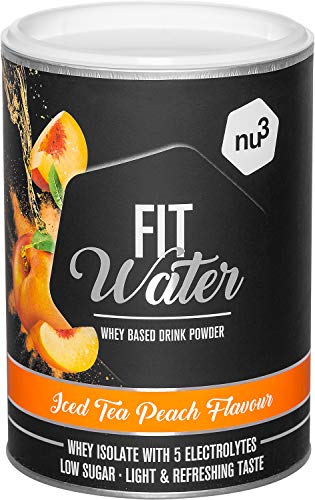 nu3 Protein Water 300 g – Agua con proteína sabor té helado de melocotón – Bebida proteica hidratante con electrolitos – 21,7 g whey isolate – Sin lactosa y sin azúcar – Con calcio, magnesio & potasio