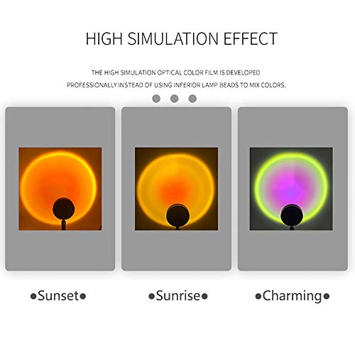 Nueva Lámpara de Proyección Luz del Sol de Arco Iris con Rotación de 90 Grados LED, Lámparas de iluminación de Humor Visual Romántica, Luz de Noche USB para Sala de Estar Dormitorio Decoración,Sunrise