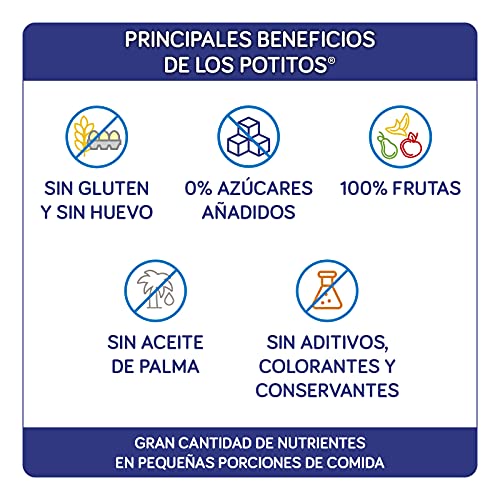 Nutribén Potitos pack Merienda, Introducción a la Manzana, Naranja, Plátano y Pera, Sin almidones , Desde los 4 meses, 3 bipacks (6 x 120gr)