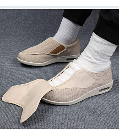 Nwarmsouth Zapatos ortopédicos Ajustables,Añadiendo Fertilizante para ensanchar los Zapatos de Ancianos, Zapatillas postoperatorias de pie Grande-Beige_40,Zapato Sanitario elástico cómodo