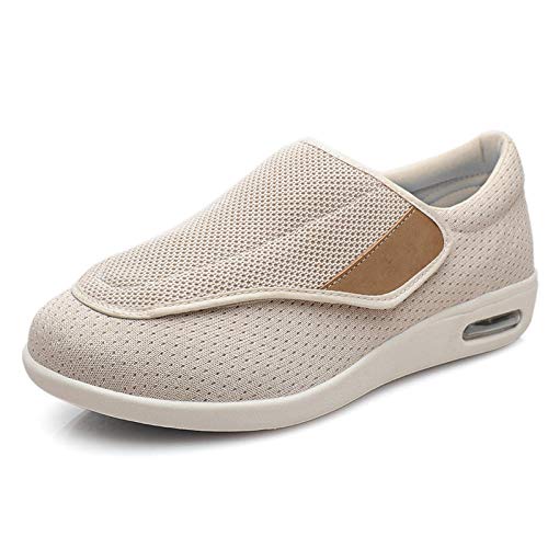 Nwarmsouth Zapatos ortopédicos Ajustables,Añadiendo Fertilizante para ensanchar los Zapatos de Ancianos, Zapatillas postoperatorias de pie Grande-Beige_40,Zapato Sanitario elástico cómodo