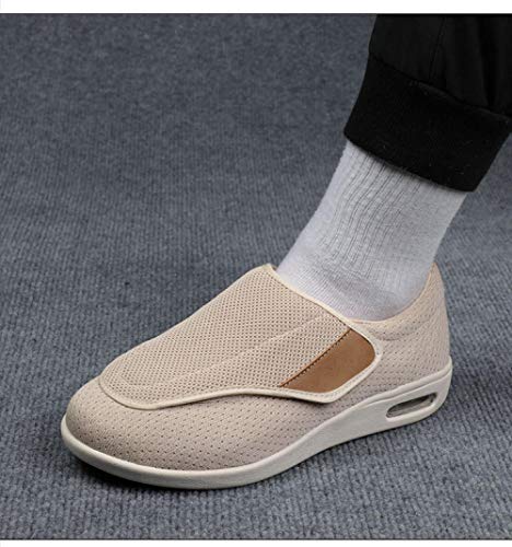 Nwarmsouth Zapatos ortopédicos Ajustables,Añadiendo Fertilizante para ensanchar los Zapatos de Ancianos, Zapatillas postoperatorias de pie Grande-Beige_40,Zapato Sanitario elástico cómodo