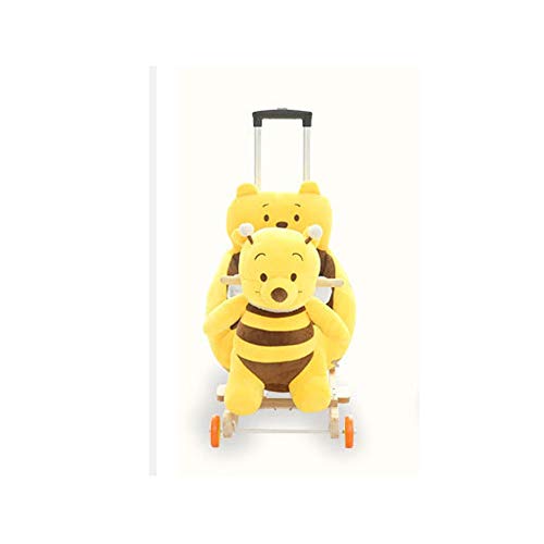 NXYJD Silla de Caballo Mecedora Multifuncional para niños 2 en 1 con música Cochecito de bebé Paseo en Juguetes Silla de Empuje 360 Rueda Universal