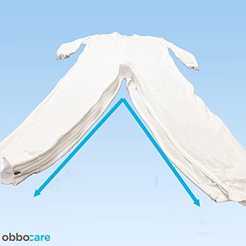 Obbocare - Pijama Antipañal De Adulto De Manga Larga. Pijama Geriátrico De 1 Cremallera Para Facilitar Cambio De Pañal. Tejido Transpirable. Talla L