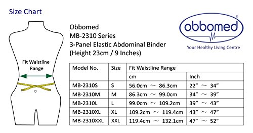 ObboMed® MB-2310NXXL Faja abdominal de 3 bandas (XXL: 119,4 – 132,1 cm/ 47 – 52 pulgadas)