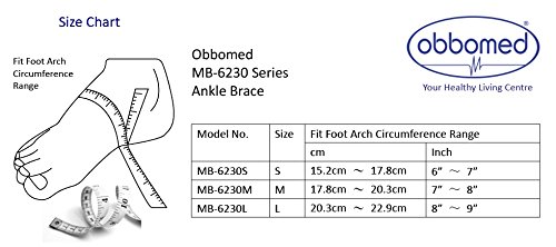 ObboMed MB-6230M Tobillera/Faja de Neopreno y Ligera,Estabilizador para Lesiones Deportivas con Manga de Compresión Transpirable para Recuperaciones Aceleradas(M: se adapta a tobillos de 17,8-20,3cm)