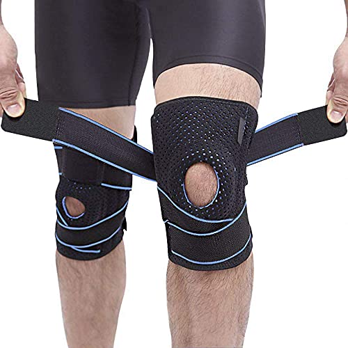 OFUN Rodilleras Deportivas, 2pcs Ajustable Rodillera Menisco y Ligamentos de Neopreno con Estabilizadores Laterales y Almohadillas de Rótula en Gel, Rodillera Ligamento para Deporte