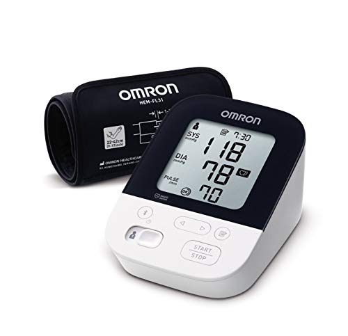 OMRON M4 Intelli IT - Medidor de presión de brazo con tecnología Intelli Wrap Cuff, conexión Bluetooth para aplicación Omron Connect