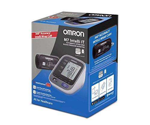 OMRON M7 Intelli IT - Tensiómetro de brazo, Bluetooth, aplicación OMRON Connect para móviles, tecnología Intelli Wrap Cuff