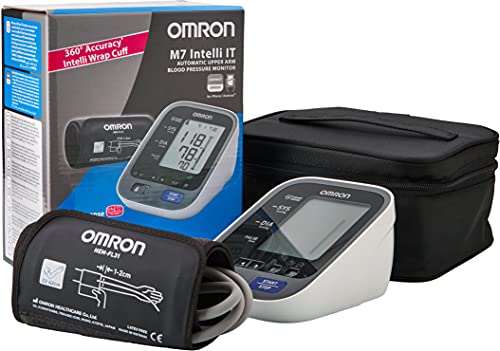 OMRON M7 Intelli IT - Tensiómetro de brazo, Bluetooth, aplicación OMRON Connect para móviles, tecnología Intelli Wrap Cuff