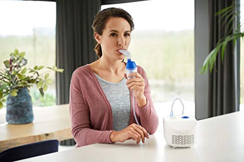 Omron Nebulizador C102 con lavado nasal 2 en 1, dispositivo de uso doméstico para el tratamiento de enfermedades respiratorias como el asma, para síntomas de tos y resfriados en niños y adultos