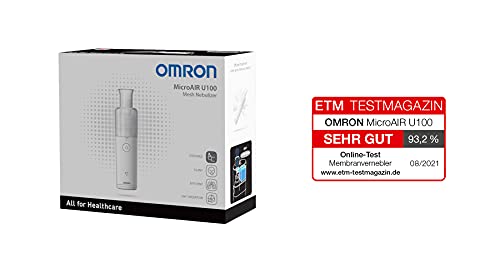 Omron Nebulizador de malla MicroAir U100 portátil, nebulizador de mano eléctrico y silencioso, para la tos, el asma y enfermedades pulmonares obstructivas crónicas en adultos y niños