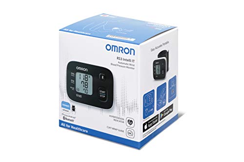 OMRON RS3 Intelli IT - Tensiómetro de muñeca con conectividad Bluetooth para uso doméstico o externo, color negro