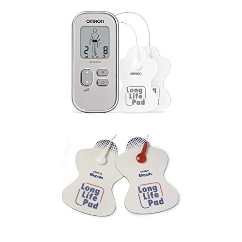 OMRON Tens E3 - Dispositivo para Alivio del Dolor, Tecnología de Triple Action Tens, Blanco + 2 Electrodos de Recambio