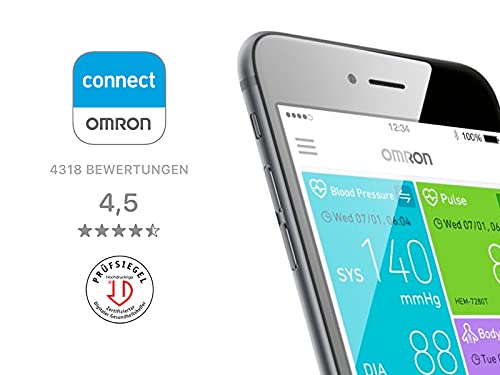 Omron Tensiómetro Evolv Smart inalámbrico todo en uno con Bluetooth, monitor para la presión arterial, compatible con dispositivos smartphone, para tu hogar