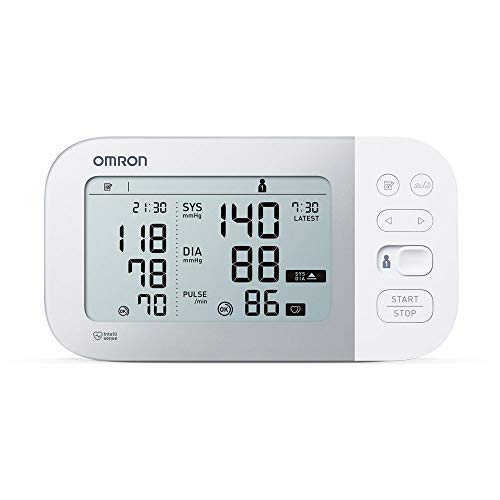 Omron Tensiómetro X7 Smart, Monitor para la presión arterial con detector de AFib y Bluetooth, para el hogar + Adaptador de corriente AC para tensiómetro M2, M3, M6, M7 y inhalador C803