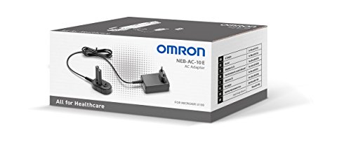 OMRON U100 - Inhalador portátil, eficaz y silencioso, permite inhalar las partículas en cualquier posición + OMRON - Adaptador de corriente para inhalador portátil OMRON Microair U100