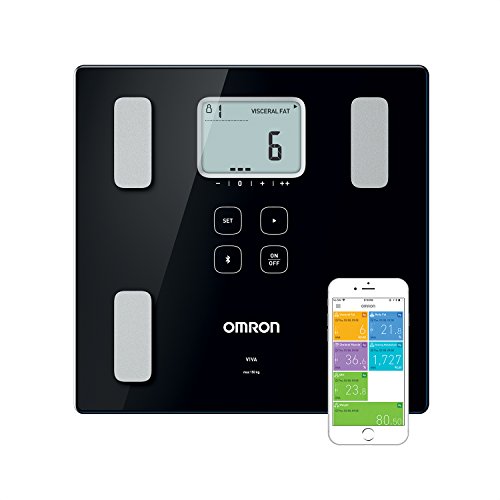 OMRON VIVA - Báscula inteligente y monitor de composición corporal con medición de peso, grasa corporal, grasa visceral, músculo esquelético, metabolismo basal e IMC