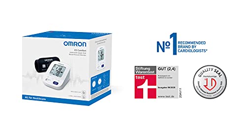 Omron X3 Comfort Home Blood Pressure Monitor Máquina de presión sanguínea para el control de la hipertensión en casa, aprobado por la protección de consumidores de Stiwa 09/2020