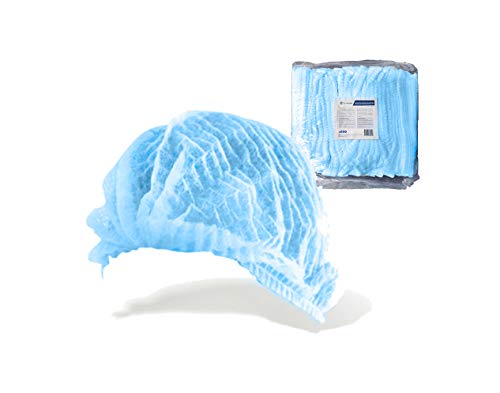 OneProtek -100 Gorros desechables no tejido - Gorro protectore para el cabello - Resistente, doble elásticos y antipolvo - Azul