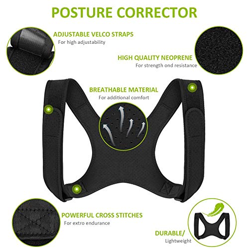 ONTYZZ Corrector de Postura Niños Entrenador de Postura Ajustable Soporte para la Espalda Faja Hombres Mujeres Corrector de Espalda para Espalda Pecho Cuello Hombro