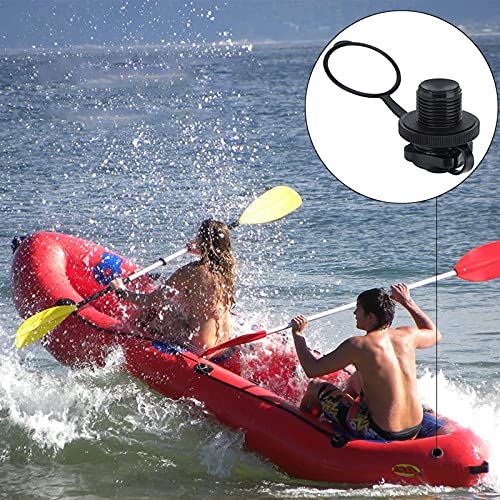 opamoo Adaptador de Válvula de Aire, 4 Piezas Válvula de Aire de Bote Barco Inflable de Piragua Kayak Canoa Colchón Inflable Colchoneta Hinchable, para Balsa de Goma Balsa Kayak Piscina (Negro)