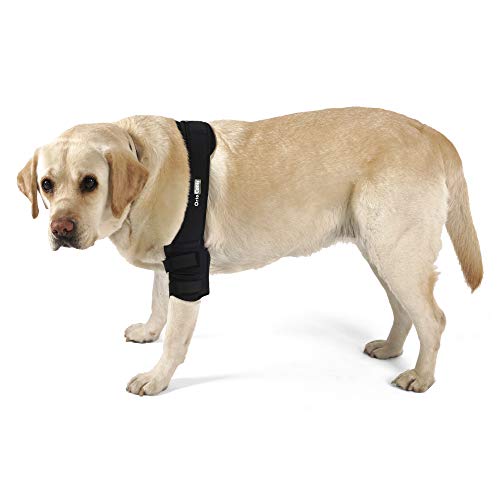 Ortocanis - Protector de Codo para Perros con artrosis, Lesiones, hygromas, Bursitis - 4 Tallas - Color Negro (L - Derecho)