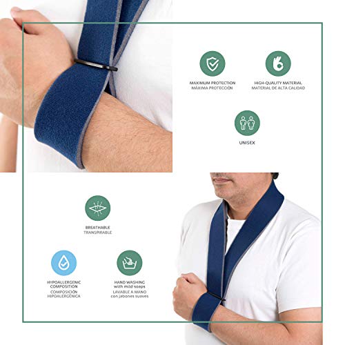 ORTONES | Cabestrillo Inmovilizador Hombro Brazo | Correa de Soporte de Grado Médico | Talla universal | Azul.