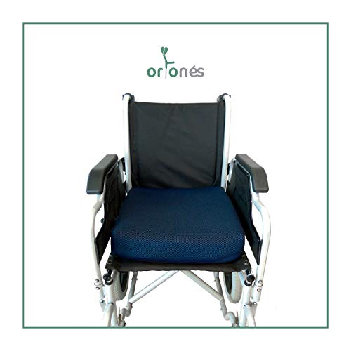 ORTONES | Cojín Antiescaras Viscoelástico | Con funda Transpirable de tejido 3D | 40x40x8 cm | Densidad de 50 kg/m³