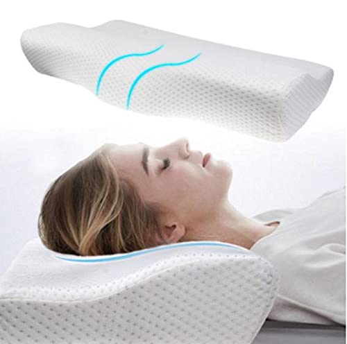 OrtoPrime Almohada Cervical Viscoelástica Anatómica Confort - Almohada Ortopédica Efecto Memoria - Cojín Cervical Adaptable - Almohada Ergonómica Previene el Dolor de Cuello