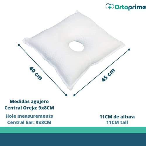 OrtoPrime Almohada Condrodermatitis - Cojín Antiescaras para Oreja - Almohada Antiescaras para Oreja - Almohada Ortopédica Terapéutica - Alta Protección - Almohada Cervical médica