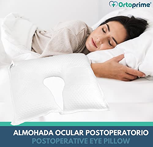 OrtoPrime Almohada Postoperatorio Ocular - Almohada Terapéutica - Cojín Ocular Ortopédico - Cojín Postoperatorio Alta Protección - Almohada Ojos Calidad y Descanso