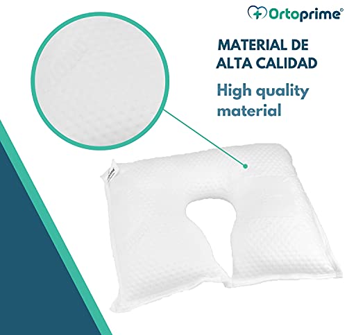 OrtoPrime Almohada Postoperatorio Ocular - Almohada Terapéutica - Cojín Ocular Ortopédico - Cojín Postoperatorio Alta Protección - Almohada Ojos Calidad y Descanso