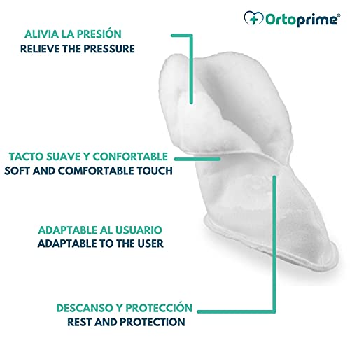 OrtoPrime BOTA Antiescaras Pie IZQUIERDO - Protector de Pie Acolchado y Suave - Cojines Antiescaras para Pies - Talla UNIVERSAL Ajustable - Patuco Antiescaras Alta Protección