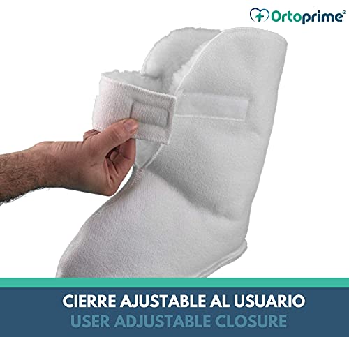 OrtoPrime BOTA Antiescaras Pie IZQUIERDO - Protector de Pie Acolchado y Suave - Cojines Antiescaras para Pies - Talla UNIVERSAL Ajustable - Patuco Antiescaras Alta Protección