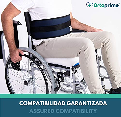 OrtoPrime Cinturón Abdominal de Seguridad Confort para Silla de Ruedas o Silla Geriátrica - Alta Protección Anti-Caídas (Talla Universal Ajustable)