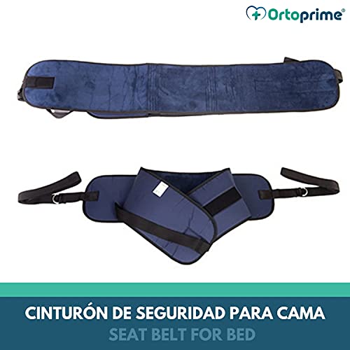 OrtoPrime Cinturón Sujeción cama de 90 y 105 cm - Cinturón cama Ancianos Anticaídas - Arnés Personas mayores Ortopédico - Cinturón de Seguridad para ancianos y adultos