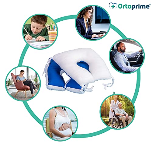 OrtoPrime Cojín Antiescaras para Silla de Ruedas Cojín Coxis Oficina y Hogar - Cojines Antiescaras Preventivos (UPP) - Cojín Escaras Herradura Suave y Confortable