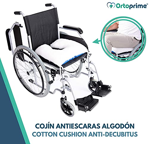 OrtoPrime Cojín Antiescaras para Silla de Ruedas Cojín Coxis Oficina y Hogar - Cojines Antiescaras Preventivos (UPP) - Cojín Escaras Herradura Suave y Confortable